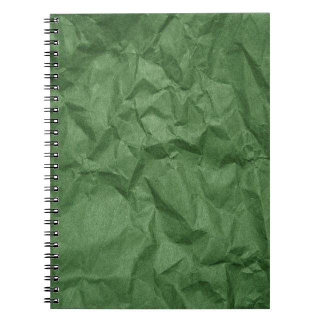 Crumpled Green Paper Texture Notebook (Front)