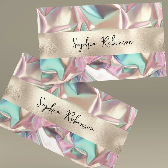Crumpled Holographic and Pearl Foil Business Card (Creator Uploaded)