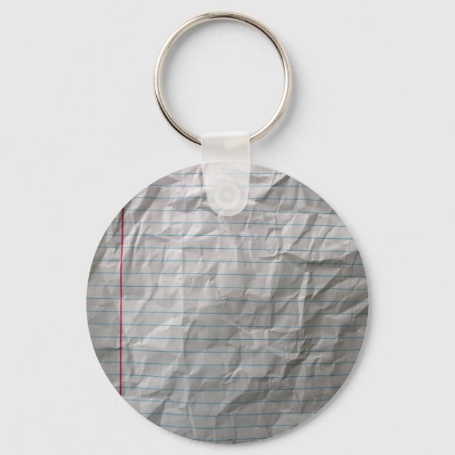 Crumpled Lined Paper Key Ring (Front)