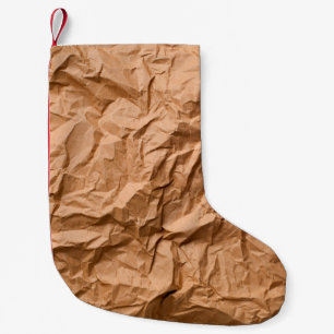 crumpled paper as backgroundabstract, graphic deco small christmas stocking
