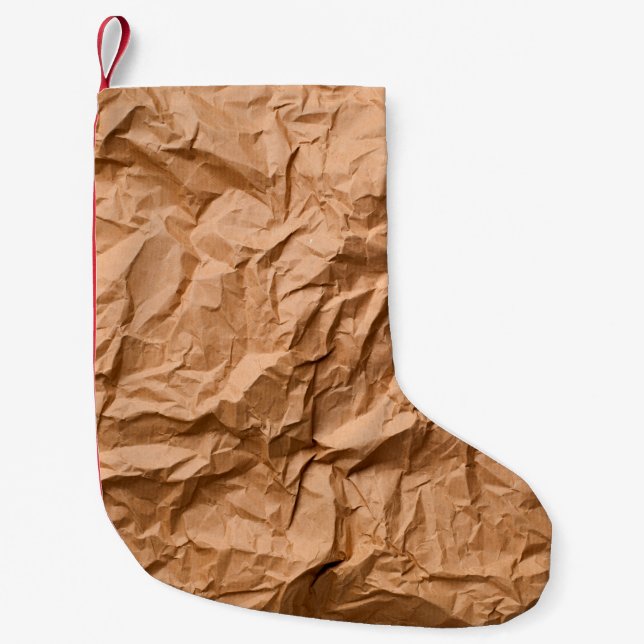 crumpled paper as backgroundabstract, graphic deco small christmas stocking (Front)