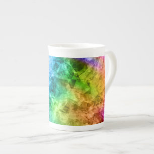 Crumpled Peacock Blue Texture Bone China Mug