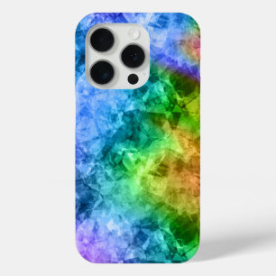 Crumpled Peacock Blue Texture iPhone 15 Pro Case