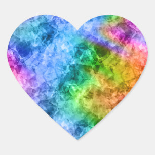 Crumpled Peacock Blue Texture Heart Sticker