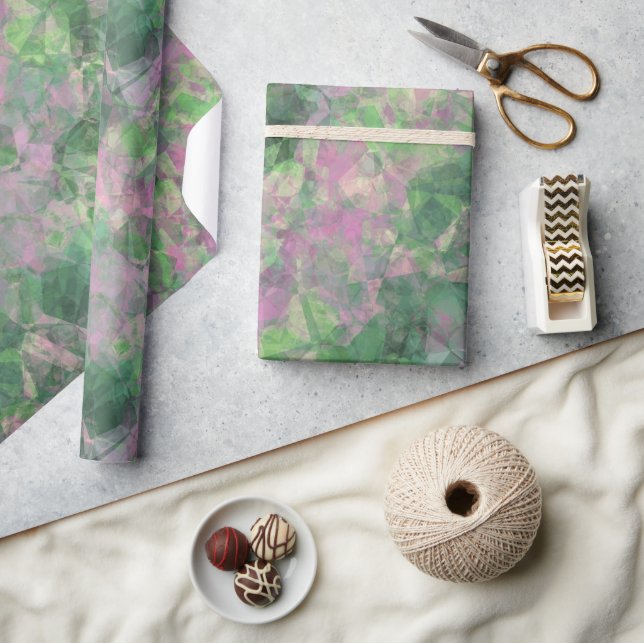 Crumpled Spring Green Texture Wrapping Paper (Crafts)