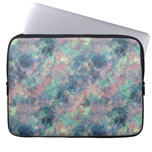 Crumpled Sunset Blue Texture Laptop Sleeve (Front)