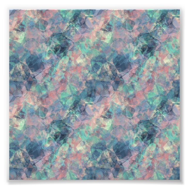 Crumpled Sunset Blue Texture Photo Print (Front)