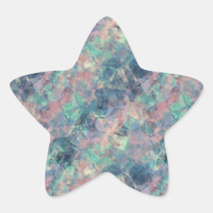 Crumpled Sunset Blue Texture Star Sticker