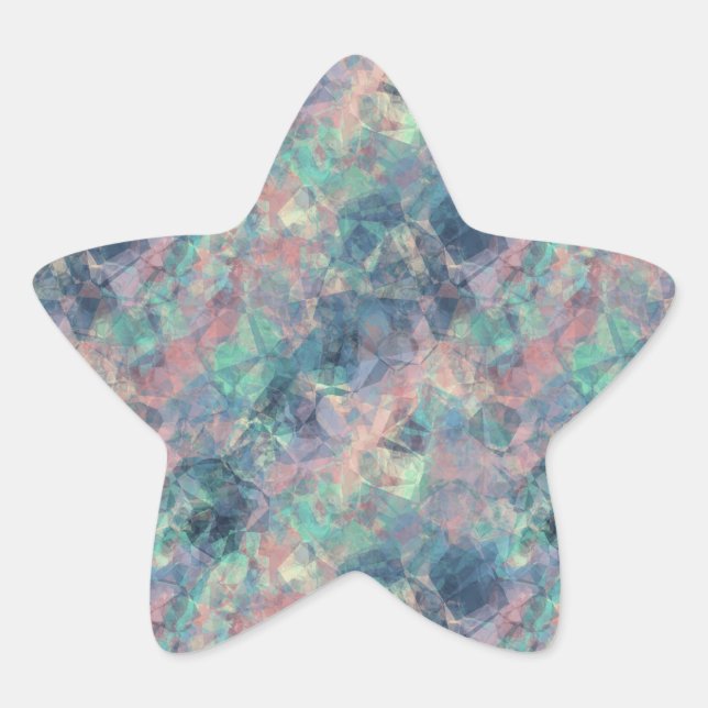 Crumpled Sunset Blue Texture Star Sticker (Front)