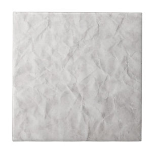 Crumpled White Paper Texture Ceramic Tile
