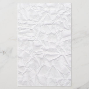 Crumpled white paper texture custom stationery