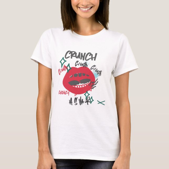 Crunch Crunch, … ASMR Women's White Tee (Front)