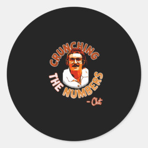Crunching the numbers classic round sticker