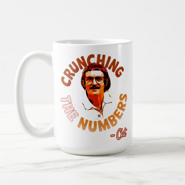 Crunching the numbers coffee mug (Left)