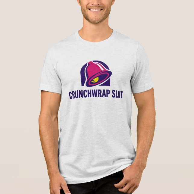 Crunchwrap Funny – Hilarious Taco Lover Humor Tri-Blend Shirt (Front)