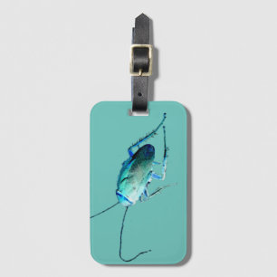 Crunchy Cockroach Gross Insect in Teal and Blue Luggage Tag