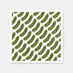 Crunchy Green Dill Pickle Sour Pickles Jewish Deli Napkin