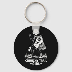 Crunchy Trail Girl Funny Hiking Mum Organic Key Ring
