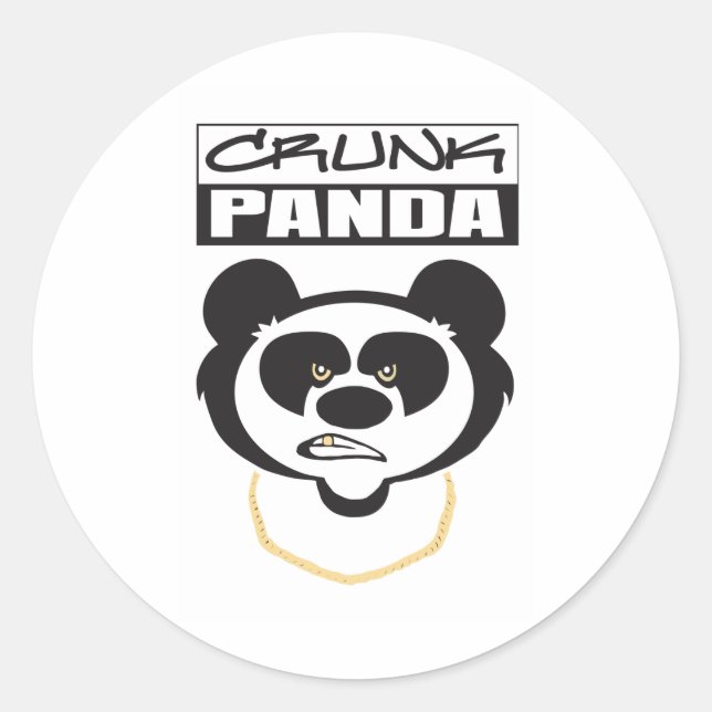 Crunk Panda Classic Round Sticker (Front)