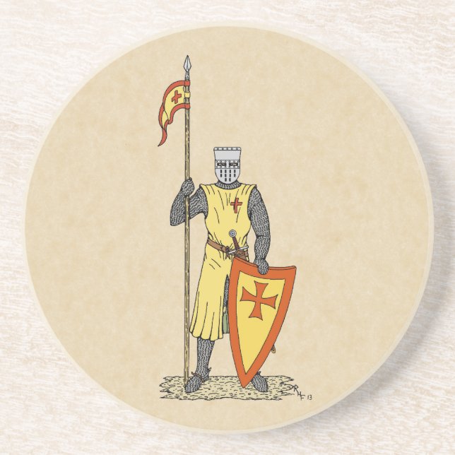 Crusader Knight Early 13th Century Coaster (Front)