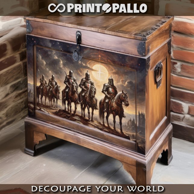 Crusader knights marching on horseback  tissue paper (Creator Uploaded)