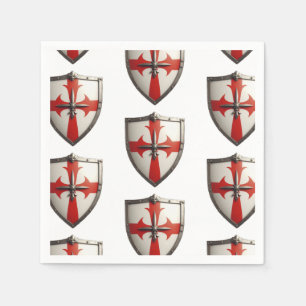 crusader shield design napkin