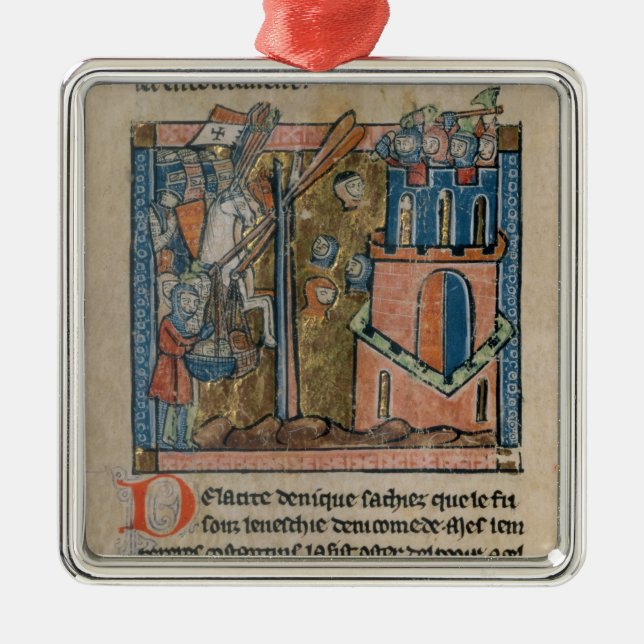 Crusaders bombard Nicaea with heads in 1097 Metal Tree Decoration (Front)