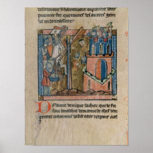 Crusaders bombard Nicaea with heads in 1097 Poster