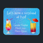 Cruse Door Stateroom Magnet Drinks Cocktails<br><div class="desc">This design was created though digital art. It may be personalised in the area provide or customising by choosing the click to customise further option and changing the name, initials or words. You may also change the text colour and style or delete the text for an image only design. Contact...</div>
