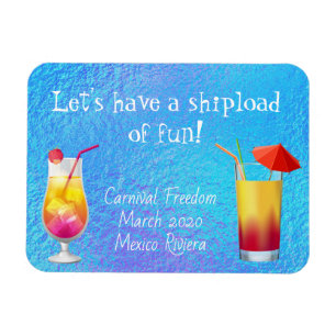 Cruse Door Stateroom Magnet Drinks Cocktails