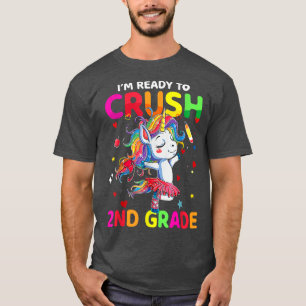 Crush 2nd Grade Cute Unicorn Back To School Girls T-Shirt