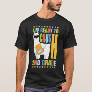 Crush 2nd Grade Llama Backpack Back To School Girl T-Shirt