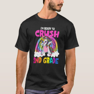 Crush 2nd Grade Second Grade Dabbing Unicorn Back T-Shirt