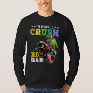 Crush 3rd Grade Dinosaur Monster Truck Back To Sch T-Shirt