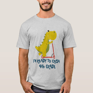 Crush 4th Grade Fun dinosaur scooter truck School T-Shirt