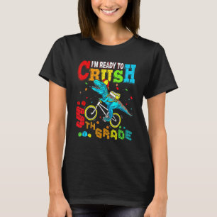 Crush 5th Grade Dinosaur Bike Back To School Boys T-Shirt
