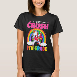 Crush 9TH Grade Dabbing Unicorn Back to School Gir T-Shirt