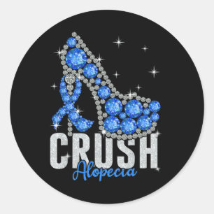 Crush Alopecia Twinkle Ribbon Support  Classic Round Sticker