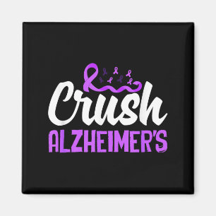 Crush alzheimer's awareness support squad ribbon magnet