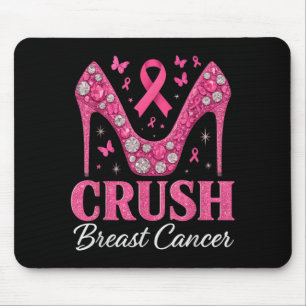 Crush Breast Bling nk Ribbon High Heel Cancer Mouse Pad