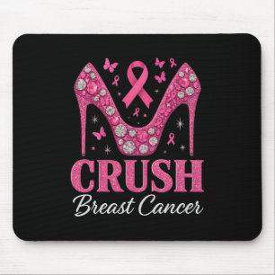 Crush Breast Bling Pink Ribbon High Heel Cancer Aw Mouse Pad