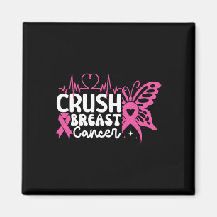 Crush Breast Cancer Awareness Bling Pink Ribbon 2 Magnet