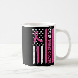 Crush Breast Cancer Awareness Bling Pink Ribbon 3  Coffee Mug