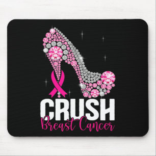 Crush Breast Cancer Awareness Bling Pink Ribbon Mouse Pad