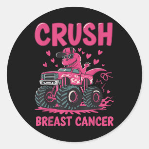 Crush Breast Cancer Awareness Monster Truck Pink T Classic Round Sticker