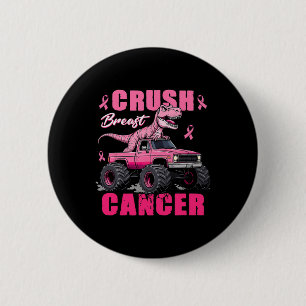 Crush Breast Cancer Awareness Monster Truck Toddle 6 Cm Round Badge