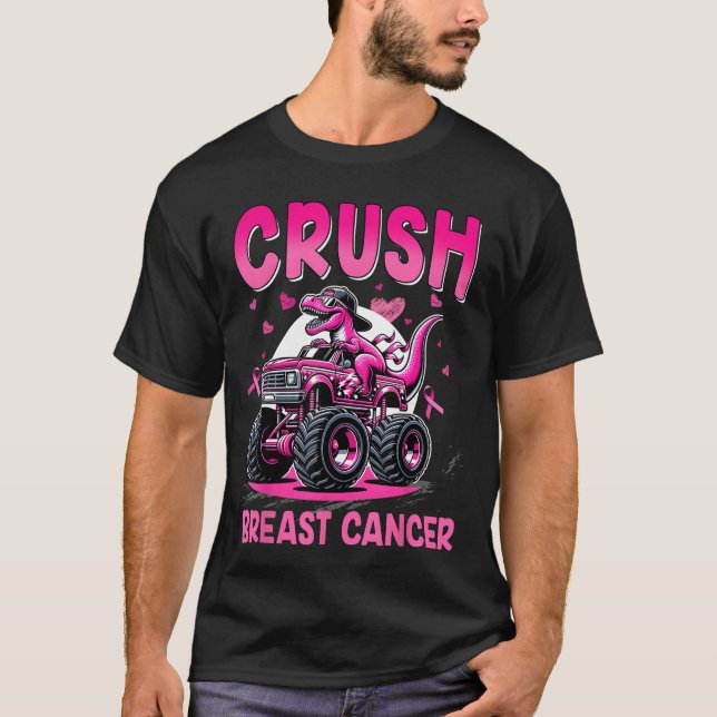 Crush Breast Cancer Awareness Monsterruckoddler Bo T-Shirt (Front)