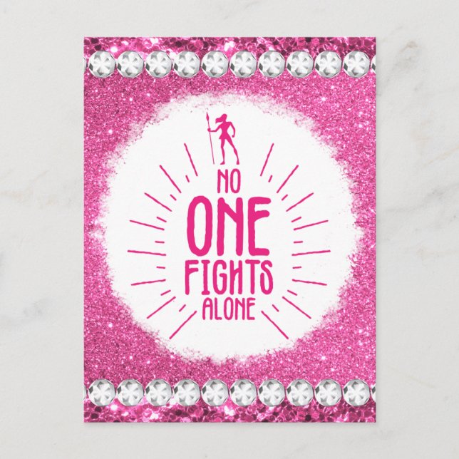 Crush breast cancer awareness month survivor pink  holiday postcard (Front)