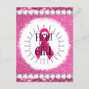 Crush breast cancer awareness month survivor pink holiday postcard
