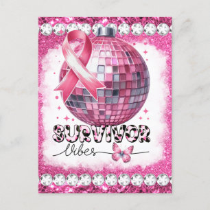 Crush breast cancer awareness month survivor pink postcard
